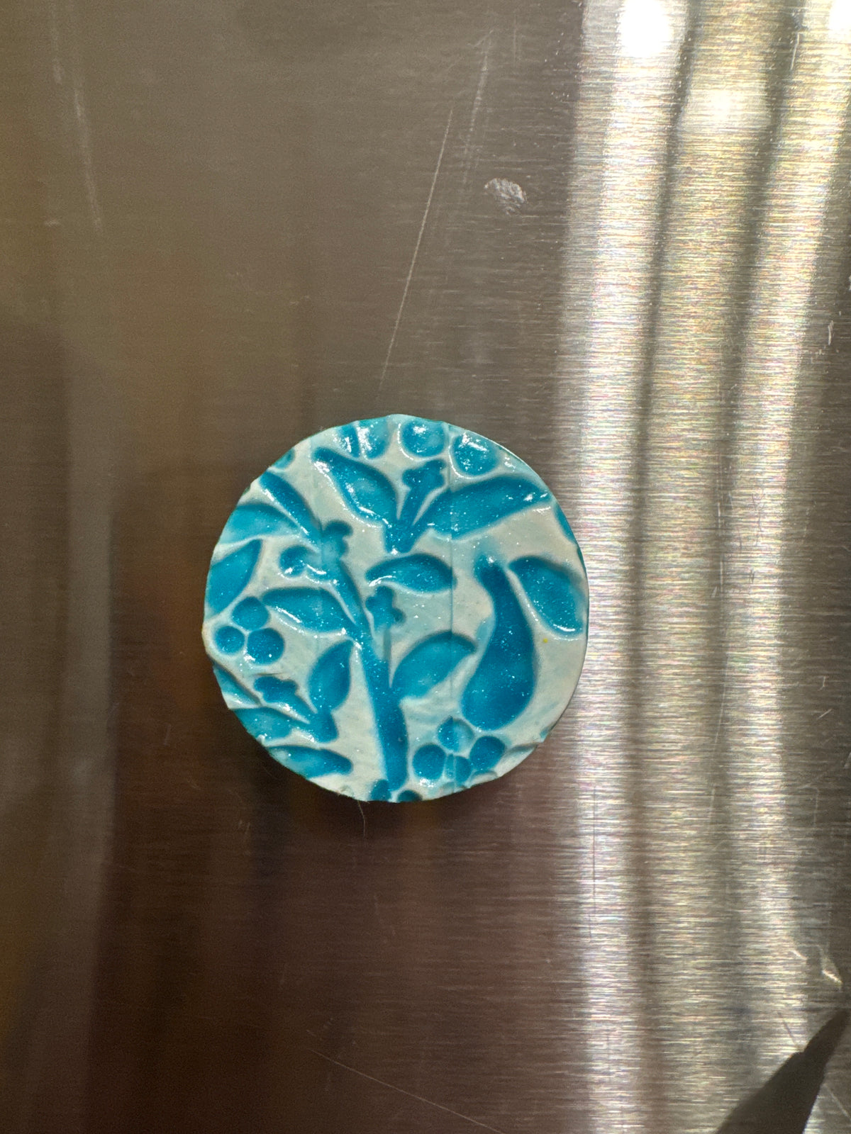 Decorative Pressed Magnet (Blue)