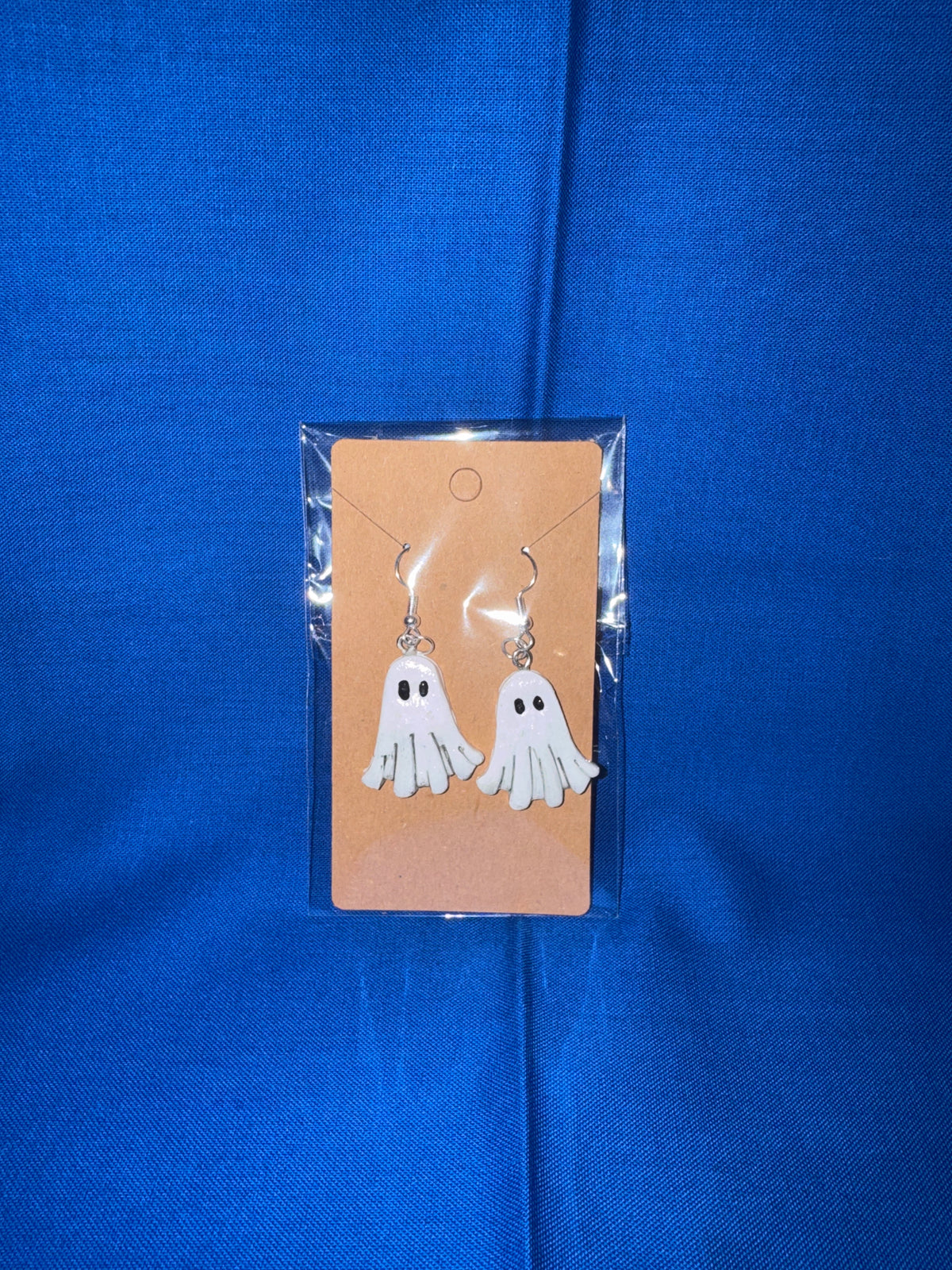 Simple handmade polymer clay ghost earrings