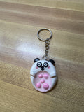 Spotted Panda Worry Stone Keychain
