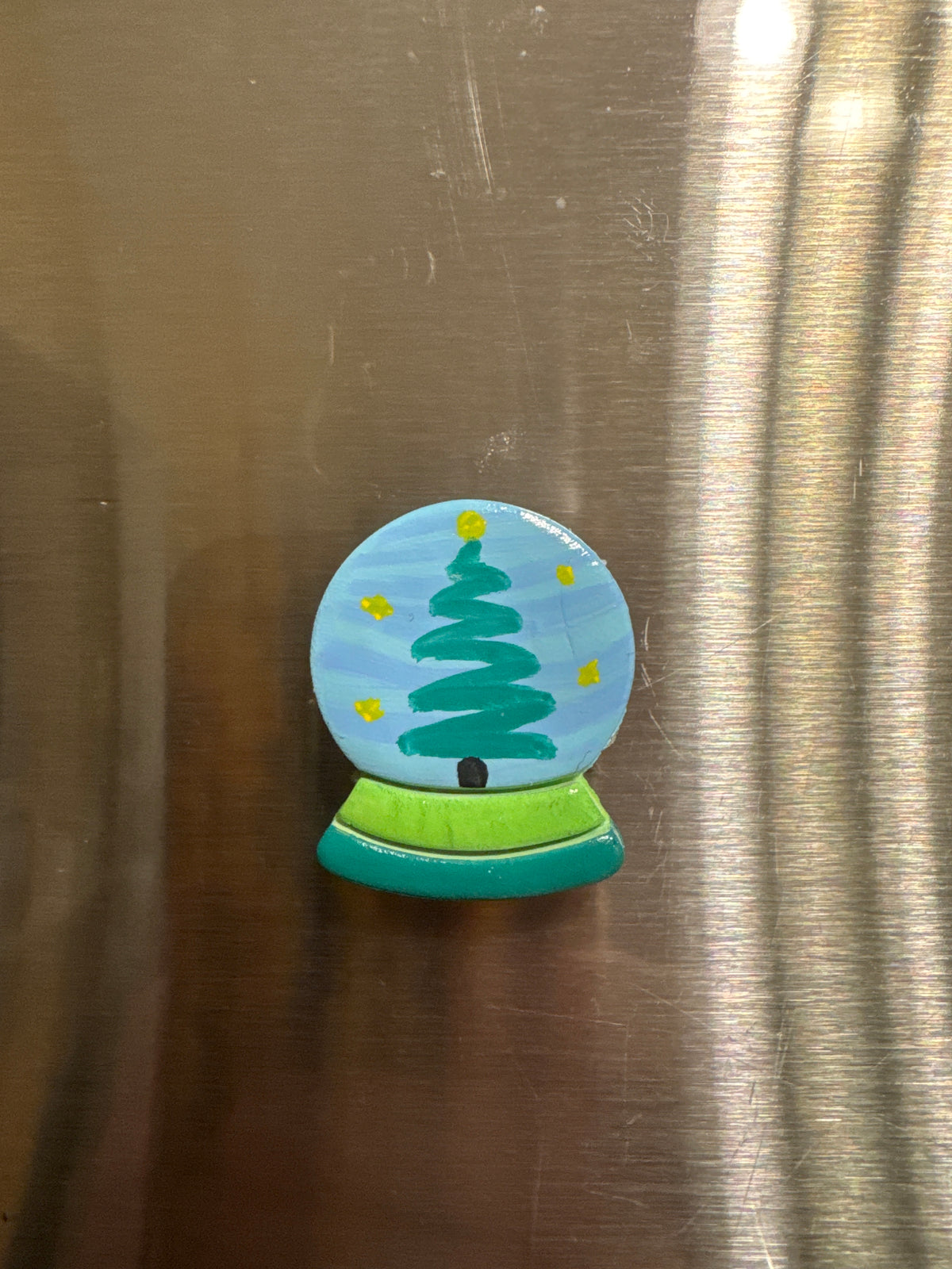 Christmas Tree Snow Globe Magnet