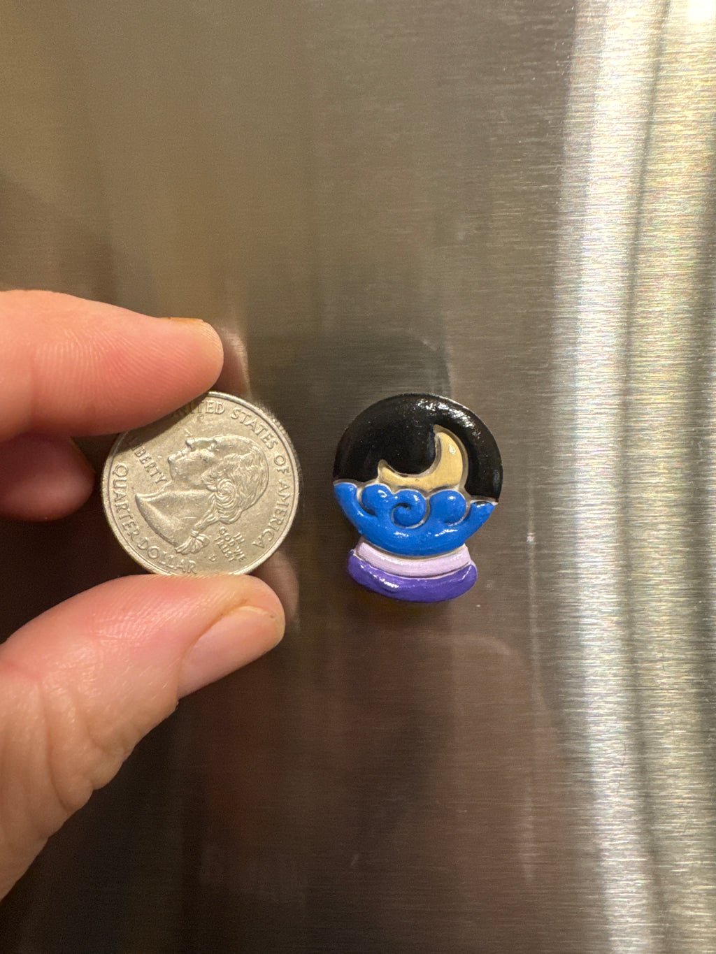 Moon & Sea Snow Globe Magnet